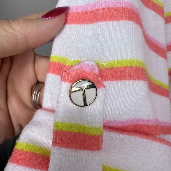 Trina Turk Costa De Prata Hooded Terry Tunic Coverup Large Roll Tab Beach Resort - Picture 6 of 11